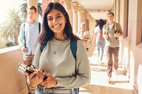 university student indian woman portrait campus